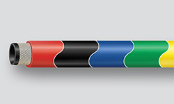 Water hoses are ideal for water cooling or general washdown, while air hoses are commonly used to power pneumatic equipment or to blow dust from products. Color coding available to safely call out what's being conveyed or for general application.