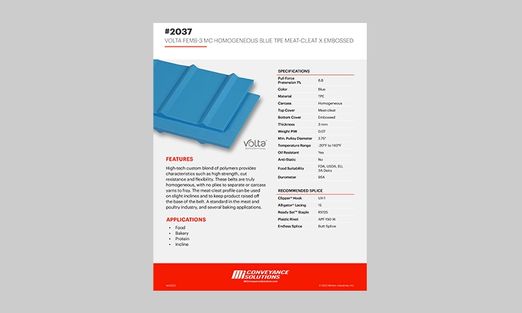 Motion Conveyance Solutions | #2037 Volta FEMB-3 MC Homogeneous Blue ...