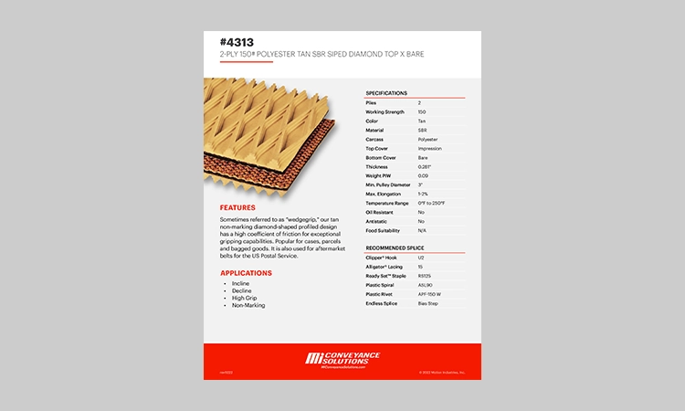 4313 Belt Spec Sheet Thumbnail