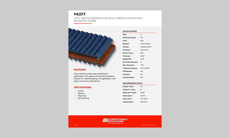 4377 Belt Spec Sheet Thumbnail