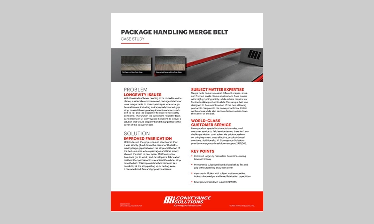 Motion Conveyance Solutions Package Handling Merge Belt Case Study thumbnail