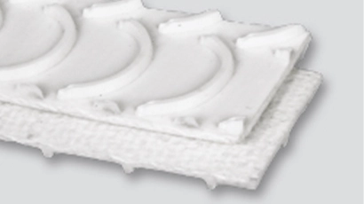 Motion Conveyance Solutions product, #5127: Interwoven 120# Polyester White PVC Crescent Top x Friction