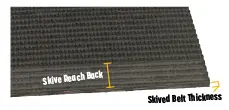 Skived black conveyor belt