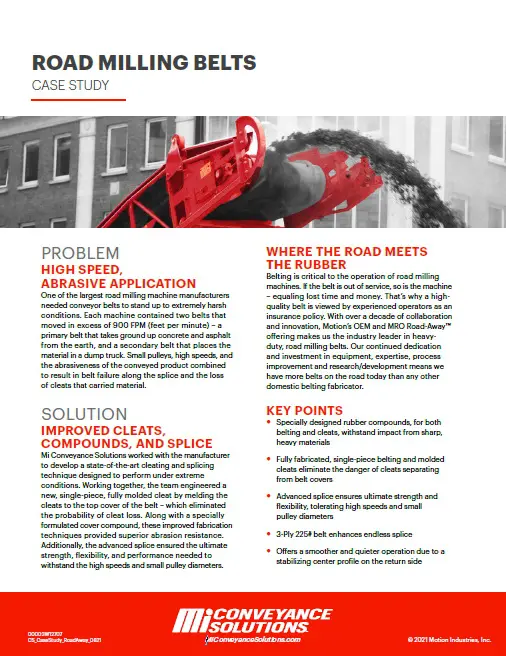 Road-Away Road Milling Belts Case Study